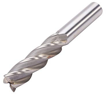 Utoolmart 18 mm Schnittdurchmesser Vier Flöten gerader Schaft Schaftfräser Verlängerung HSS-AL Spiralbohrer Schnitt montiert auf Fräsmaschinen für Acryl Holz PVC MDF 1 Stück
