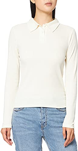 NA-KD Buttoned Collar Top Camisa para Mujer, Blanco, 3XL
