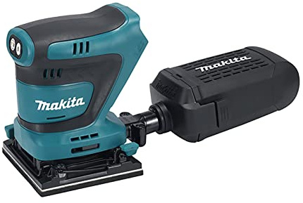 Makita Lijadora de acabado LXT de iones de litio de 18 V DBO481RTJ completa con 2 baterías de 5,0 Ah y cargador suministrado en estuche Makpac