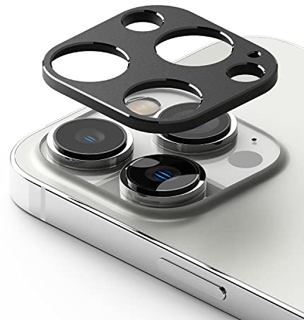 Ringke Camera Styling Compatible with iPhone 14 Pro Max, iPhone 14 Pro Camera Lens Protector, Aluminium Frame Tough Protective Adhesive Cover Sticker - Black