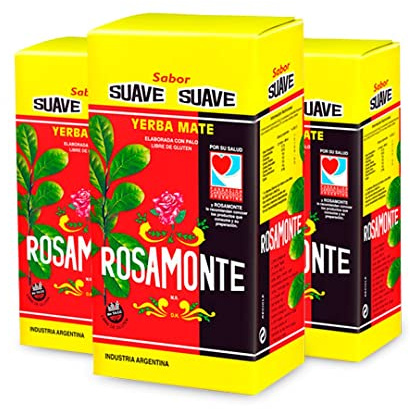 Pack de Yerba Mate Rosamonte Suave 1Kg - 3 Unidades - Total 3 Kg de Yerba Mate