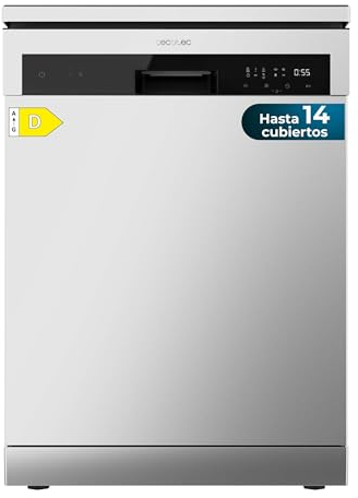 Cecotec Lave-vaisselle Indépendant de 60 cm Bolero Aguazero 6200 Inox D. 14 Couverts, 6 Programmes avec Dual Zone Wash, Dry+, Turbo Dry+, Demi-Charge, Départ Différé