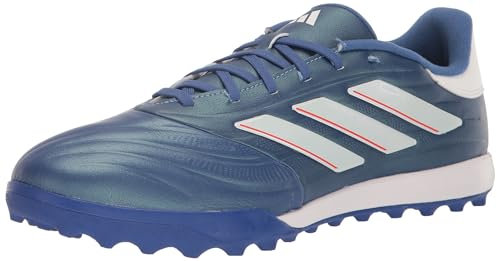 adidas Scarpe da calcio unisex Copa Pure Ii.2 Turf, Blu lucido/Bianco/Rosso Solare, 12 Women/11 Men