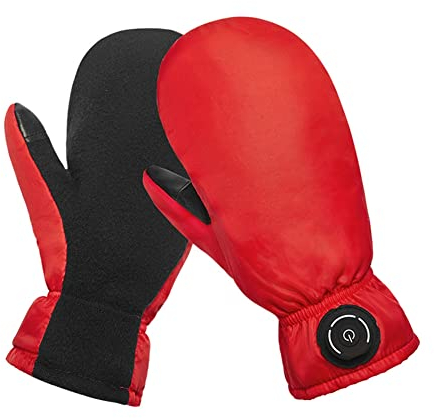 Huamengyuan Winter Warme Elektrische Fäustlinge,USB Beheizte Handschuhe Handwärmer Thermoisolierte Beheizbare Touchscreen Handschuhe für Winterskifahren, Tippen, Fahren, Gehen, Laufen