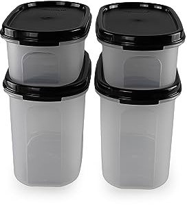 Tupperware Eidgenossen Set 2x 1,1 L + 2x 500ml schwarz OHNE Schütte Modular+ Magnet