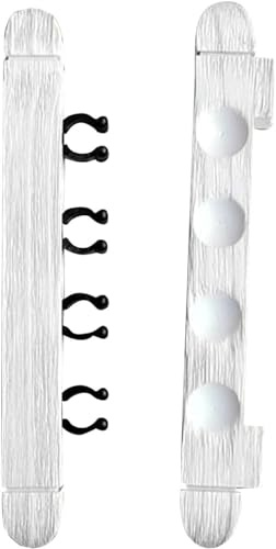 HRTLSS 1 Ensemble Support de Queue de Billard, Support de Queue de Billard Mural en Bois, avec 4 Pinces à Queue, pour Accessoire de Billard Snooker (Blanc)