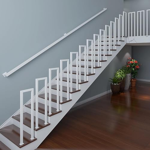 Generisch handlauf Edelstahl aussen Anthrazit Handlauf Aluminium rund Treppengeländer innen & außen matt 200 cm Ø 42mm mit Wandhalter Edelstahl 2000 mm