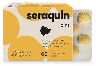 Seraquin Joint | 60 x 2 g chewable tablets | Maintains healthy joints | Supports mobility | Glucosamine, chondroitin and turmeric | For dogs