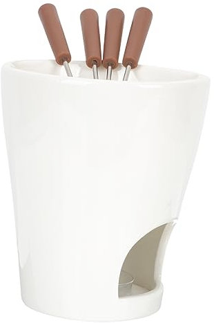 SHOWERORO 1satz Keramischer Schokoladenfondue-topf Mit Teelicht-heizung Schmelzen Von Butter Käse Und Fondue-gabeln Für Unvergessliches Kocherlebnis