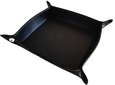 DRW Taschenleerer aus schwarzem Kunstleder, 20 x 20 x 3 cm, 20x20x3 cm