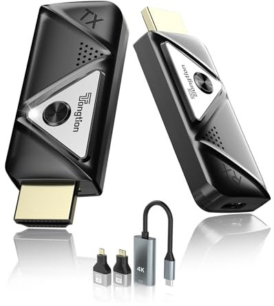 Trasmettitore HDMI Wireless 1080P@60Hz - Estensione Doppia Banda 2.4G/5G Plug&Play, 30m Portata, HDCP1.2 Certificato - Per Cinema/Ufficio (No Gaming) da laptop, PC a HDTV, Proiettore