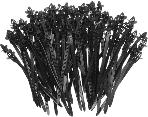 sourcing map 100pcs Push Mount Cable Zip Tie 4.7 x 0.2 Nylon Self Locking Cable Strap Arrow Style Heavy Duty Snap in Cable Zip Ties for Household Electronic Auto Industry