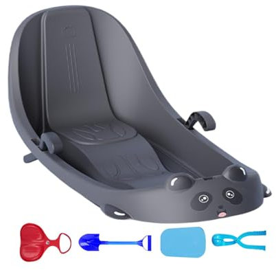 Luge en Plastique, Luge pour Enfant, Luge à Neige avec Pelle à Neige, Pince à Boules de Neige, Lames de Ski, Coussin Thermique, Luge pour Enfant de qualité supérieure