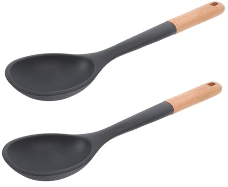 IMIKEYA Spatule En Silicone Grosse Manche En 2 Pièces Ustensile Cuisine Résistant Chaleur Pour Wok Et Soupes Non Adhésif Pour Cuisson à