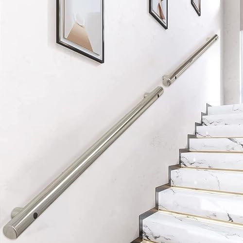 Wandhalterung Handlauf Geländer für Treppen Edelstahl Rohr Geländer mit Sicherheitsstütze Innen und Außen 200kg Kapazität 2ft/60cm