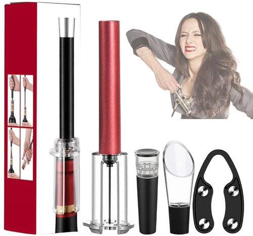 Yagerod Neext Wino On The Go Wine Opening Set, Wine Cork Opener, Air Pump Cork Remover Wine Bottle Opener Set, 4pcs Set Of Wine Bottle Opener, For Wine Lovers Family Friends Gifts(Red)