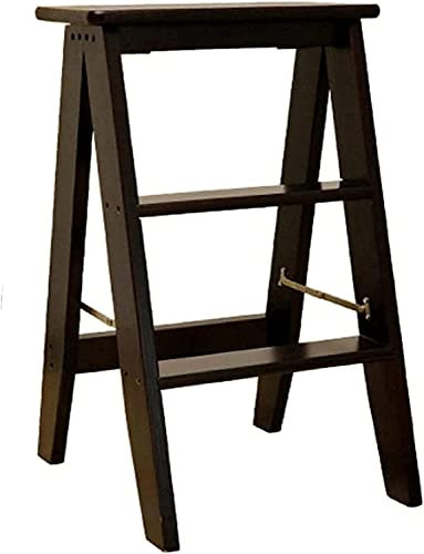 Klappbarer Tritthocker aus Holz, tragbarer Stuhl für Erwachsene, multifunktionale mobile Leiter mit Doppelleiter-Design