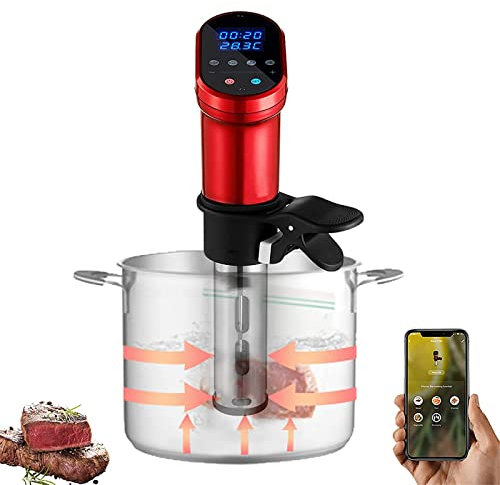 IPX7 Waterproof Sous Vide Cooker, WIFI Smart App/Touch Control Immersion Circulator Machine, 360° Circulation Heating Cooking Efficiently