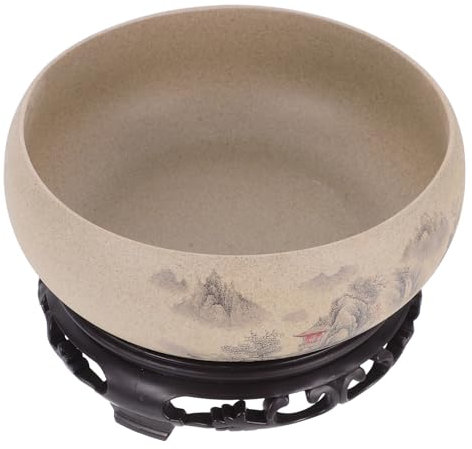 Milisten Vaso Da Fiori in Ceramica Per Piante Ciotola Per Fioriere Idroponiche Con Base Vaso Rotondo Per Cactus Centrotavola Per Fiori e Piante