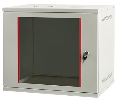 ARMADIO RACK 19 Väggmonterad 9U 400 mm (B) 542 mm (D) 400 mm FÄRG SASSEMBLAT GRÅ