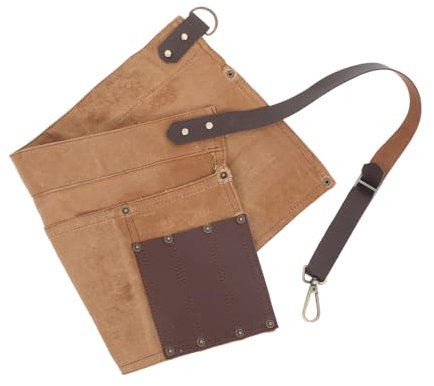 HOMSFOU Tool Waist Apron Canvas Garden Tool Belt Multiple Pockets for Woodworking and Gardening Use