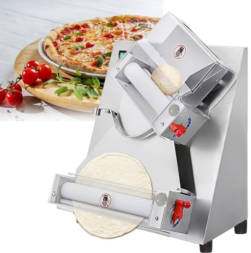 Dfdieratve Electric Pizza Dough Press Machine, Household Pizza Pastry Stainless Steel Pizza Presser Pasta Makers, Commercial Sheet Pizza Crust Press Plate Pizza Forming Machine