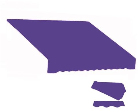 Tenda da sole retrattile in tessuto 3 x 2,4 m e 3,7 x 3 m, copertura impermeabile per tenda da sole per terrazza e bar, tela di ricambio blu e viola (300 x 250 cm)