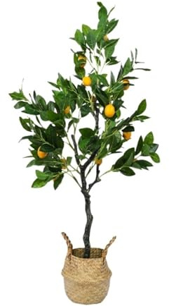 OXOAMP árbol Falso Árbol Artificial Planta de simulación de árbol de limón Planta Verde en Maceta Decoración de Sala de Estar Árbol Falso Plantas Falsas Decoración del hogar