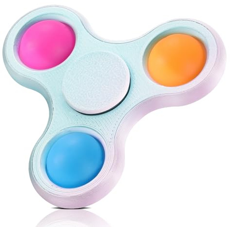 Scione 3D Printed Pop Fidget Spinner- Party Favors for Kids & Adults, Fun Stress Relief Popper Sensory Toy for Birthdays, ADHD & Anxiety Relief, Classroom Prizes (Blu Rosa)