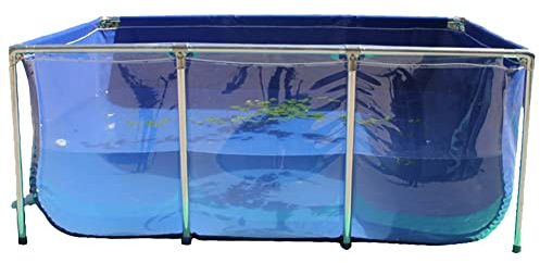 Aquarium Pool Teich mit transparenter Sichtscheibe & Ablassventil, Stahlrahmen für Koi & Goldfisch, Perfektes Display Show Tank