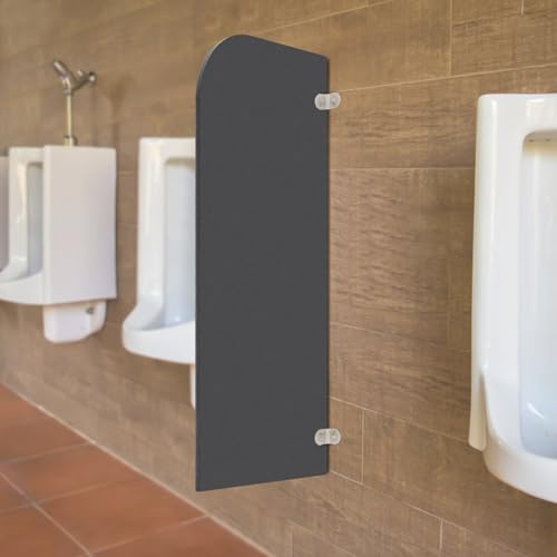 BAOCHADA Cloison d'urinoir WC 90 x 40 cm - Montage mural - Paroi de séparation en acier inoxydable - Pour homme - Noir - Angle rond