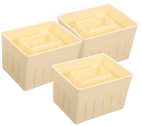 CLISPEED 3 Sets Cheese Pressing Plate Tofu Press Mold Home Cheese Making Tool Practical Tofu Making Mold