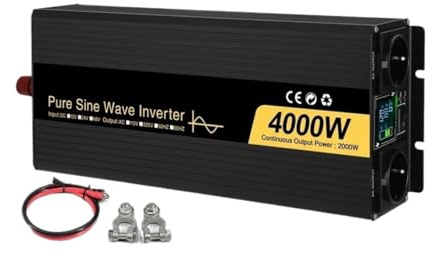 Transformateur Onduleurs Sinusoïdaux Purs Double Prise UE Convertisseur Tension DC 12 V 24 V 48 V vers AC 110 V 220 V 50 Hz 60 Hz 4000 W 5000 W 6000 W(24V,220V 50Hz,4000W (Rated 2000W))