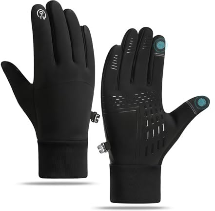 huaaiji Winter Warm Gloves for Men Women, Outdoor Windproof Touchscreen Running Gloves, Anti Slip Cycling Gloves for Walking Riding Driving Mountain