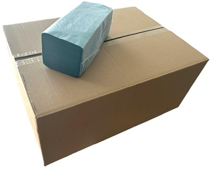5000x Falthandtücher Papierhandtücher Blau 25x21cm V/ZZ-Falz 1-lagig Recyclingpapier - für Spendersysteme