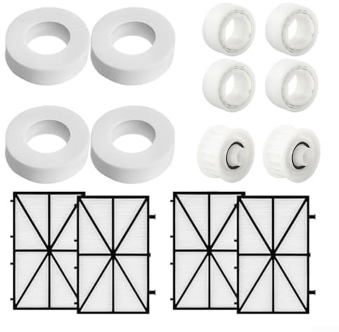Juego de piezas de limpieza de piscina, kit de repuesto de 14 piezas con anillos de escalada, ruedas guía, engranajes de polea y filtros ultrafinos, mejora la eficiencia de limpieza para piscinas