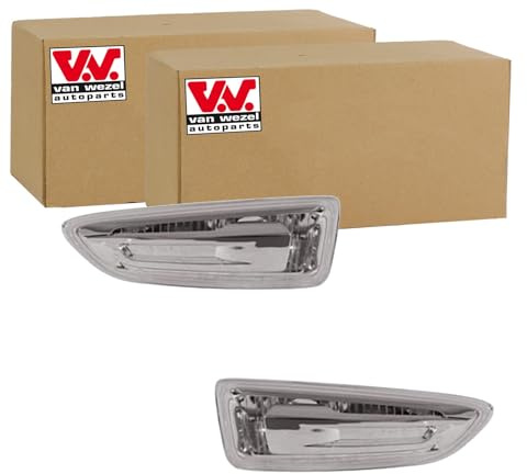 2X Van Wezel Blinkleuchte Blinker Glasklar Seitlicher Einbau vorne passend | 2X Van Wezel Blinkleuchte Blinker Glasklar Seitlicher Einbau vorne passend für
