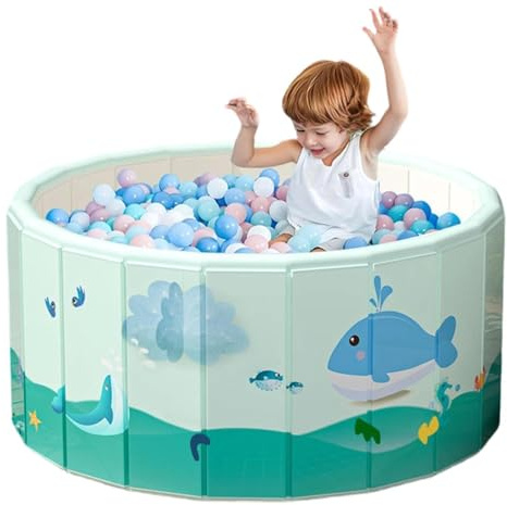 Piscine Pliable Pour Enfant - 150cm Pataugeoire En PVC Épais Sans Gonflage - Piscine Ronde Pour Chien - BaignoirePour Chien, Piscines Antidérapante - Jeu Aquatique D'été, Pour Enfant, Chiens, Familles