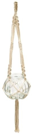 Atmosphera - Jarrón Colgante elyo Redondo, 73 cm de Altura - Beige