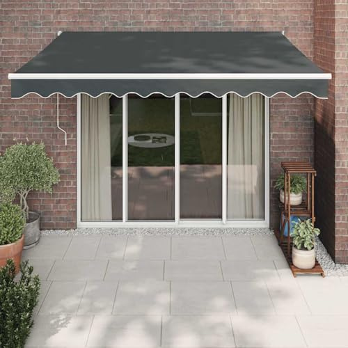 Ziaphsol Tenda da sole elettrica, 3 x 2,5 m, con manovella e telecomando, in alluminio verniciato a polvere, protezione UV, retrattile, per terrazza, balcone, giardino, braccio articolato, protezione