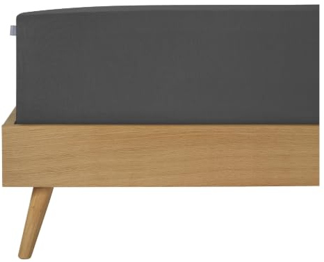 SCHIESSER Spannbettlaken 150x200 cm | 100% Baumwolle | Dunkelgrau | Rundumgummi | Edeljersey aus natürlicher Faser | weich & atmungsaktiv | pflegeleicht | OEKO-TEX® MADE IN GREEN