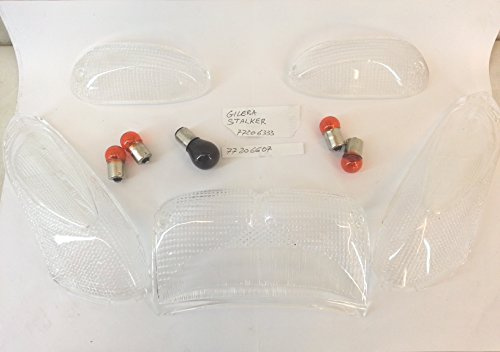 RMS KIT 4 GEMME FRECCE + VETRO FANALE POSTERIORE TRASPARENTI compatibile con STALKER - COMPRESO DI LAMPADINE OMAGGIO