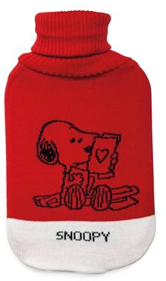 Excelsa Peanuts Borsa Acqua Calda, Decoro Snopy, Rosso, Capacità 2 Litri, Silicone