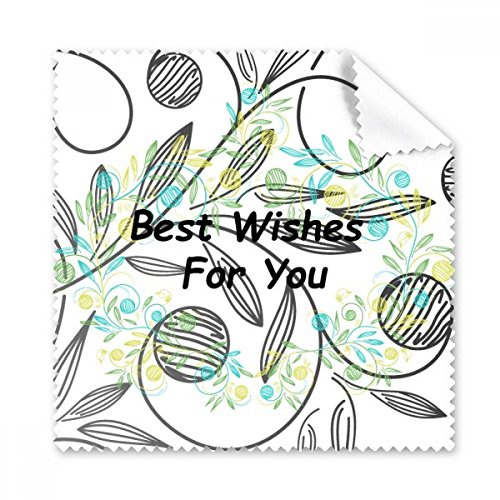 DIYthinker Fresh Flowers Leaves Drawing Best Wish Glasses Cloth Cleaning Cloth Gift Phone Screen Cleaner 5Pcs