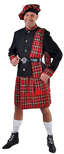 M215274-L Herren Schotte rot-schwarz Schottenkostüm Gr.L