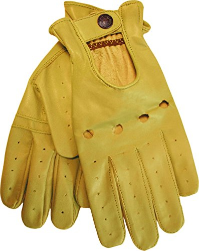 German Wear Herren Driving Autofahrer-Handschuhe Lederhandschuh in gelb XL