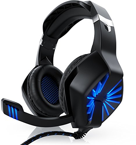 CSL - Gaming Headset für PC - inkl. Mikrofon Kopfhörer - USB Gamer Headphone - Kabelfernbedienung Externe Soundkarte - Für PC sowie PS4 PS5