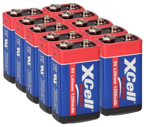 WSB Batterie Akkuman.de 10er Set 9V Block Lithium Hochleistungsbatterien für Rauchmelder