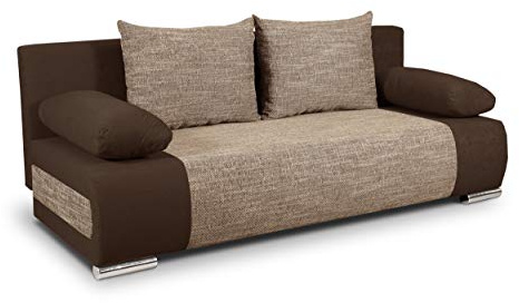 Sofnet - Schlafsofa Naki mit Bettkasten (Alova 68 + Berlin 03) | Sofa mit Schlaffunktion, Bettsofa, Schlafcouch, Strukturstoff, Bettkasten, große Schlaffläche, modernes Design