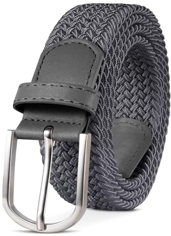 TANGCHAO Stretchgürtel Flechtgürtel elastischer, Gürtel Damen und Herren | Stoffgürtel geflochten, bequem taillengerecht ohne Druck, Längen 90–135 cm, Breite 3.3cm, perfekt für Jeans und Alltag